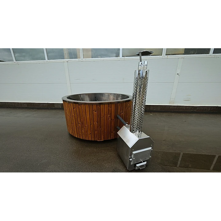 Rond 200 Externe Houtkachel, Honingbruin Thermohout, Koffie Marmer Acryl 2