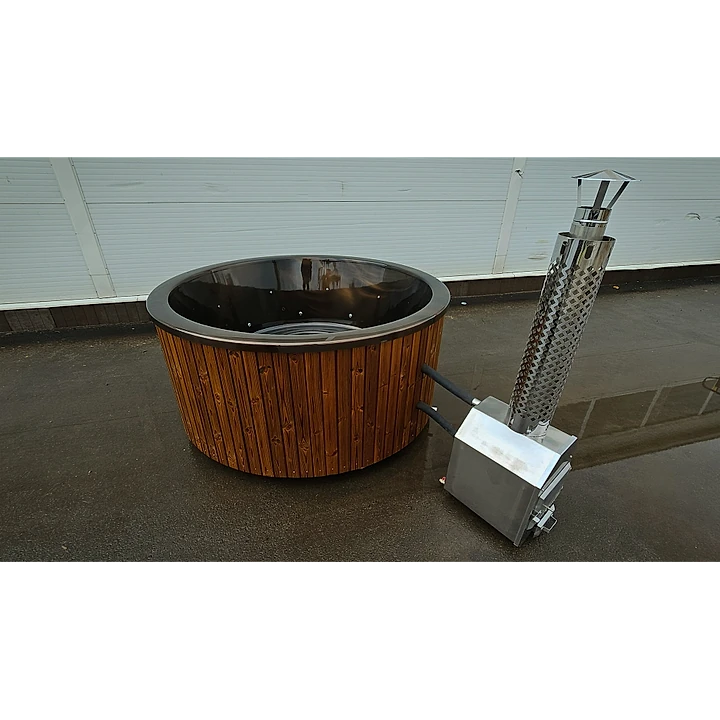 Rond 200 Externe Houtkachel, Honingbruin Thermohout, Koffie Marmer Acryl 3