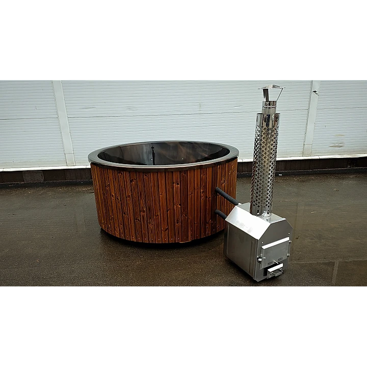Rond 200 Externe Houtkachel, Honingbruin Thermohout, Koffie Marmer Acryl 8