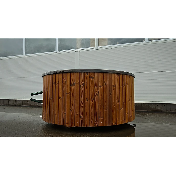 Rond 200 Externe Houtkachel, Honingbruin Thermohout, Koffie Marmer Acryl 10