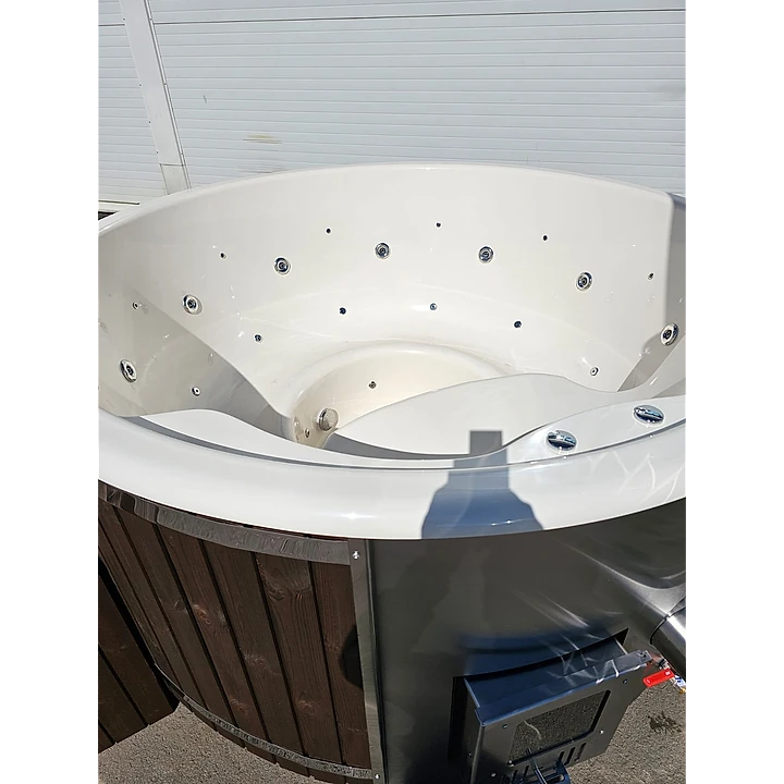 Rond 200 Houtgestookt, Roodbruin Vurenhout, Wit Glasvezel 3