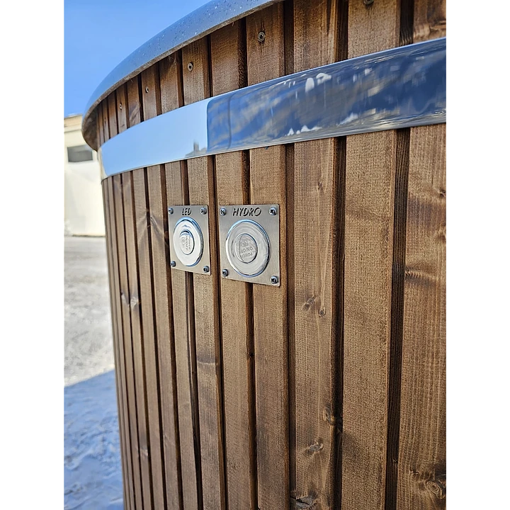 Rond 200 Houtgestookt, Roodbruin Thermohout W-profiel, Donkergrijs Graniet 6