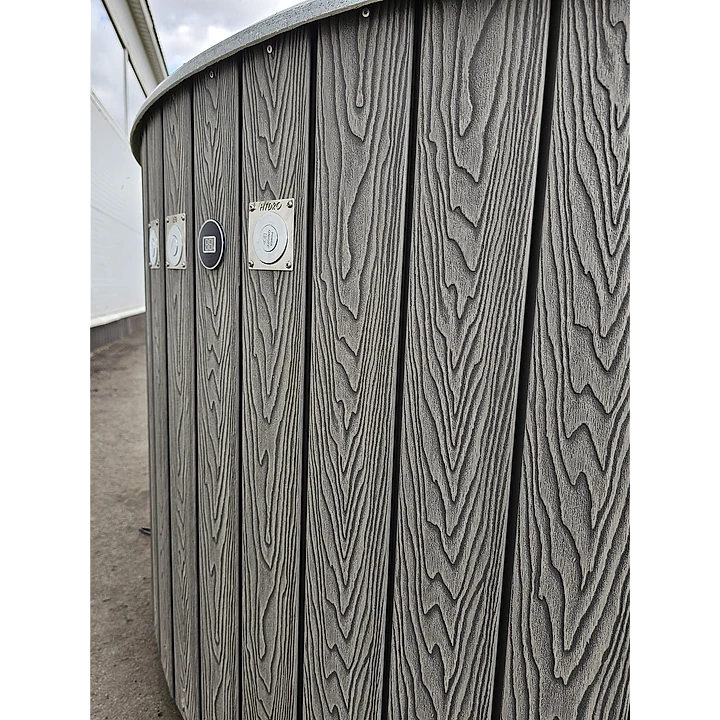 Rond 200 Houtgestookt, Grijs WPC, Grijs Graniet 3
