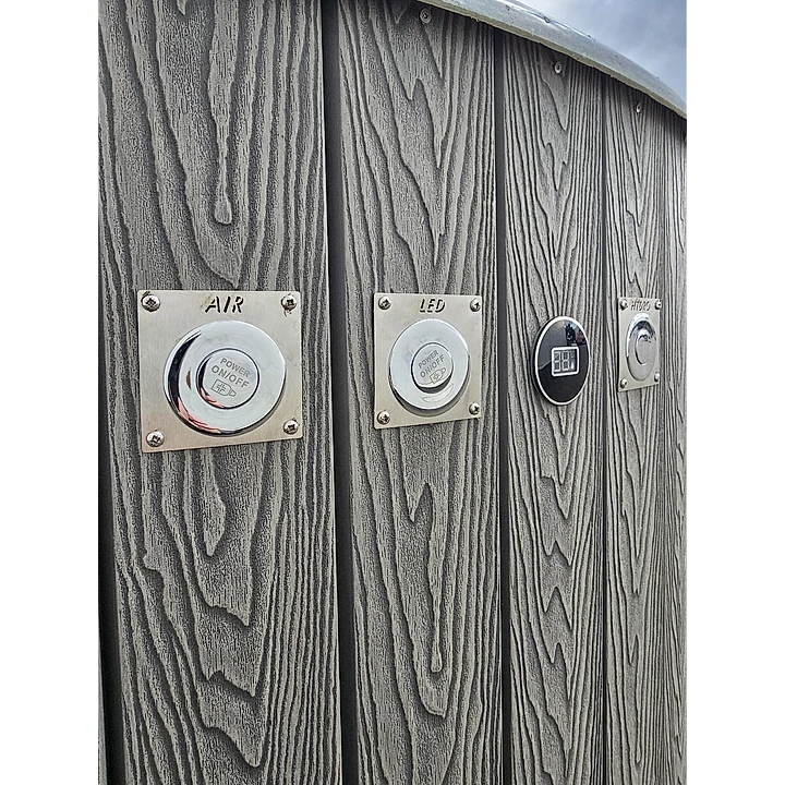 Rond 200 Houtgestookt, Grijs WPC, Grijs Graniet 5
