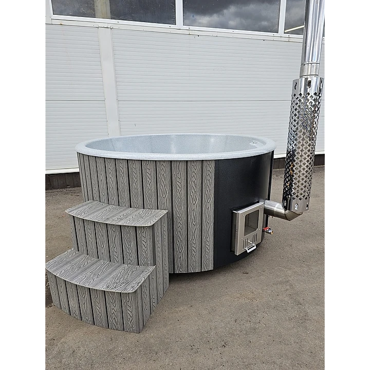 Rond 200 Houtgestookt, Grijs WPC, Grijs Graniet 1