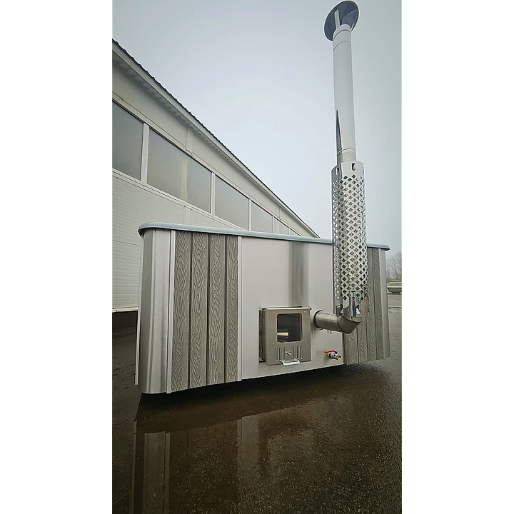 Vierkant 220 Houtgestookt, Grijs WPC met zilveren stalen hoeken, Grijs Graniet 6